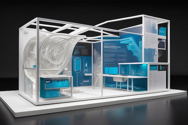 Ausstellung 3DPrinted Flexible Display Mockup mit adaptiver Architektur