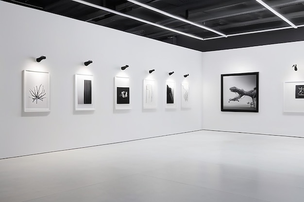 Foto ausstellung der galerie mockup blank white space design showcase