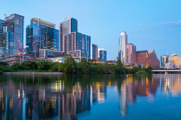 Austin Texas horizonte da cidade da cidade. Cidade dos EUA.