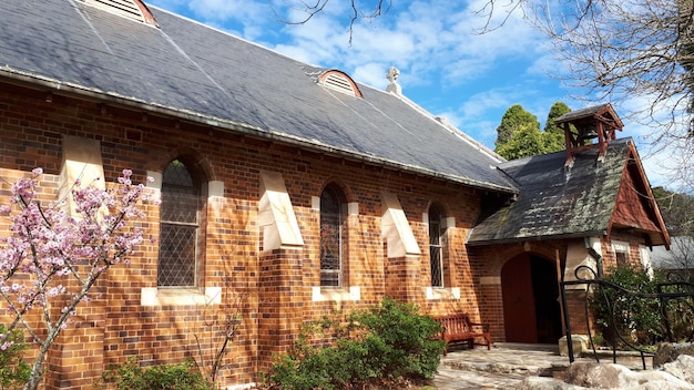 Austrália, 18 de agosto de 2019, uma antiga igreja de tijolos chamada St Alban039s Anglican Church Leura