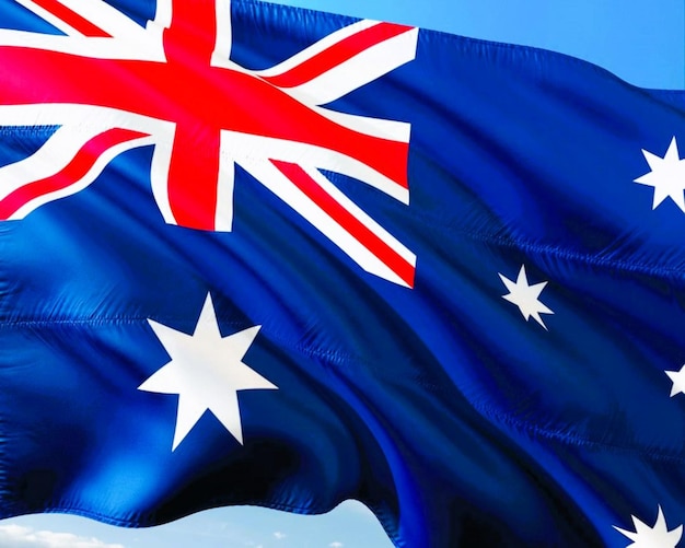 Austrália acenando bandeira textura 3d