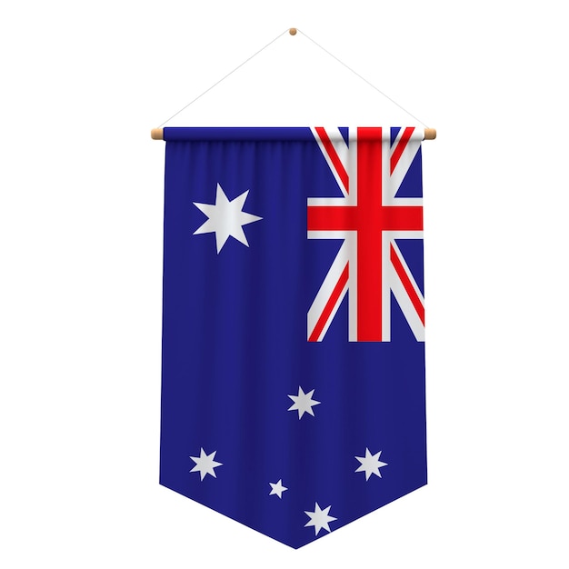 Australia bandera tela colgando banner 3D Rendering