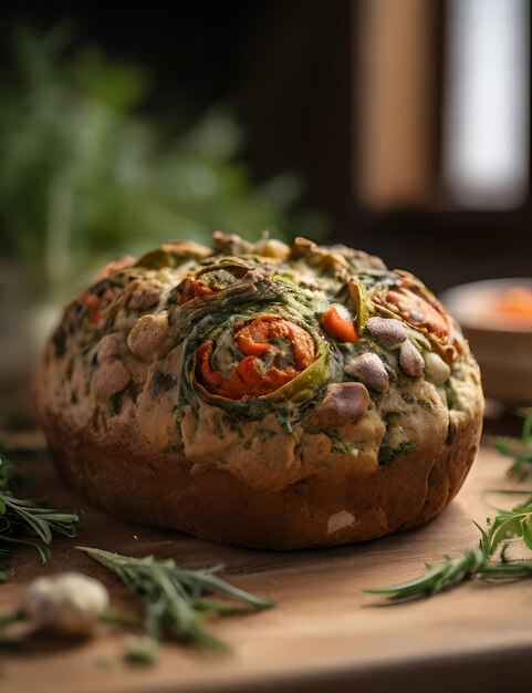 Australian_vegetable_bread_gianfornaio_on_the_table (pan de verduras australiano en la mesa)