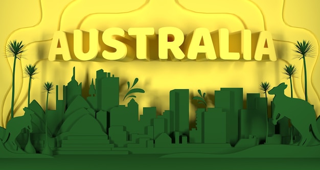 Australien Cityscape 3D-Rendering