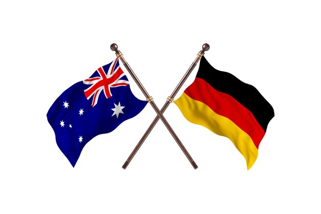 Australien gegen Deutschland Flaggen Hintergrund