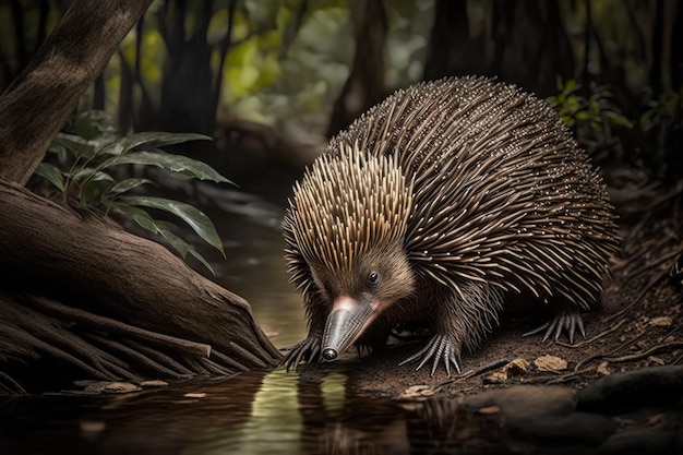 Australiens Kurzschnabeligel auf Nahrungssuche