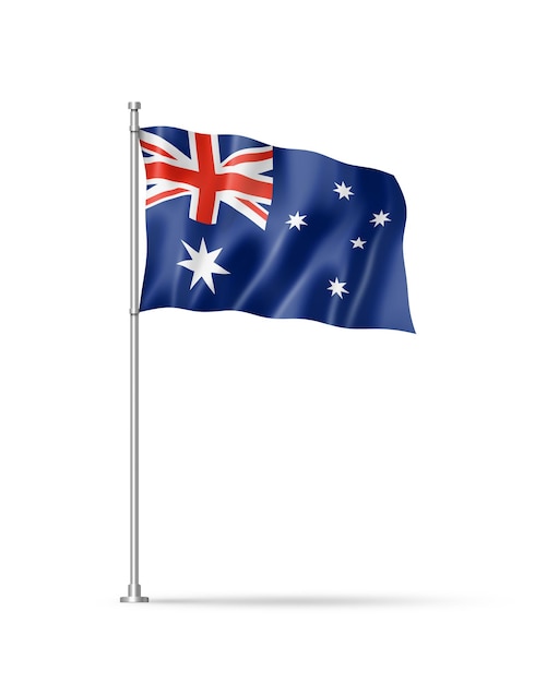 Australische Flagge isoliert auf weiß