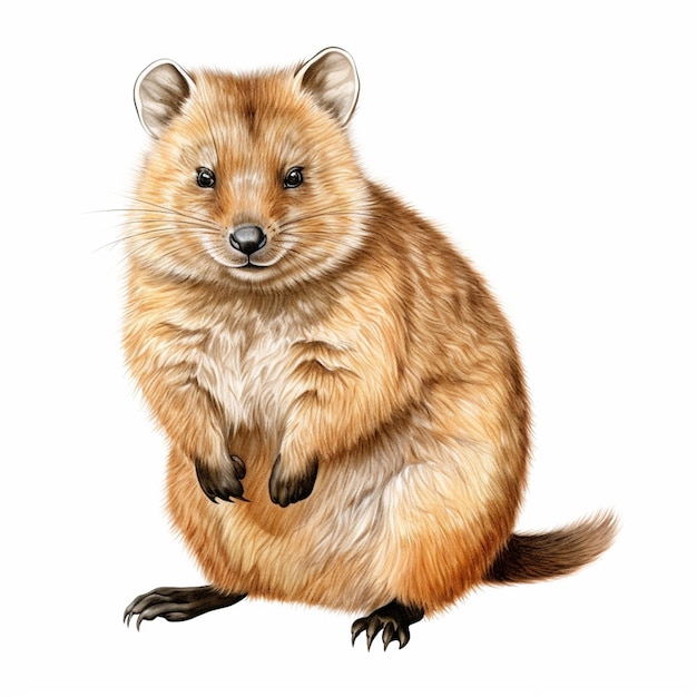 Australische Quokka-Illustration auf weißem Hintergrund