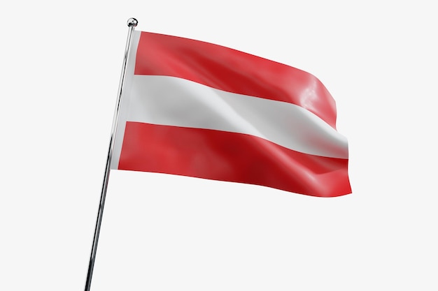 Foto Áustria acenando bandeira de tecido isolada em fundo branco ilustração 3d
