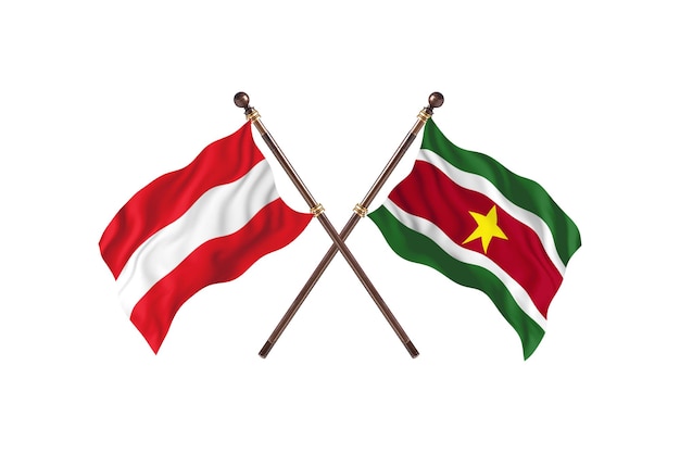 Austria frente a Surinam dos países banderas antecedentes