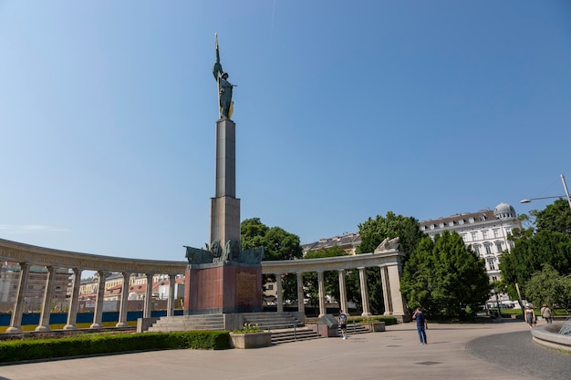 Austria Viena 19 de junio de 2023 Monumento a los Héroes del Ejército Rojo en Viena en la Plaza Schwarzenberg