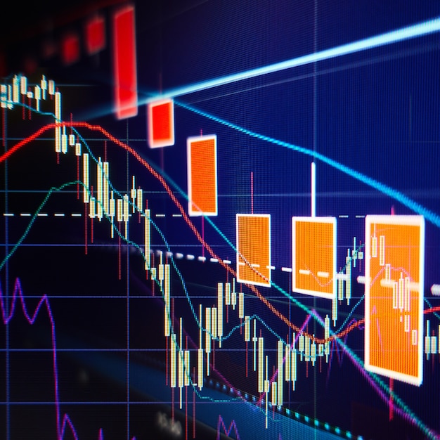 Ausverkauf an der Börse - Aktiendiagramme und -diagramme - Finanz- und Geschäftshintergrund