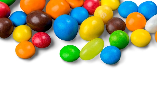 Auswahl an bunten Bonbons aus nächster Nähe