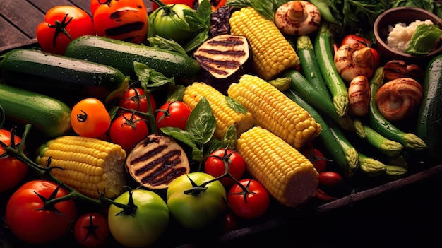 Auswahl an frischem, gesundem Gemüse