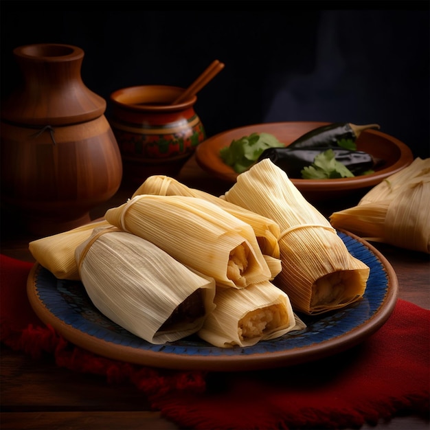 Auswahl an köstlichen traditionellen Tamales