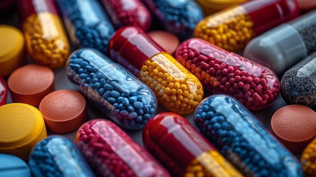 Foto auswahl an verschreibungspflichtigen medikamenten kapseln pillen