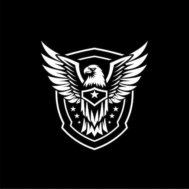 Auszeichnung für Exzellenz in der Führung Crest Logo mit einem Adler und kreativem einfachen Design Tattoo CNC-Kunst