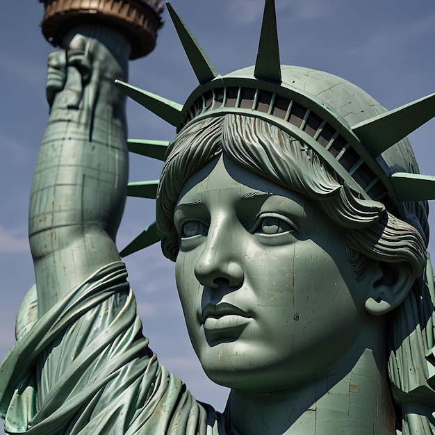 Foto la auténtica estatua de la libertad es una fotografía genuina.