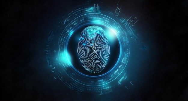 autenticação biométrica de fundo digitalização de impressão digital tecnologia futura e cibernética