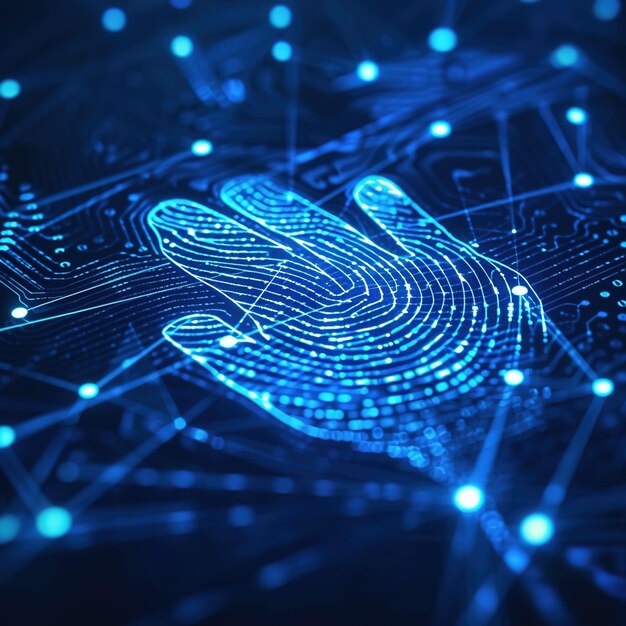 autenticación de inicio de sesión o huella dactilar de ciberseguridad y conexión en línea segura de Enter profesional.