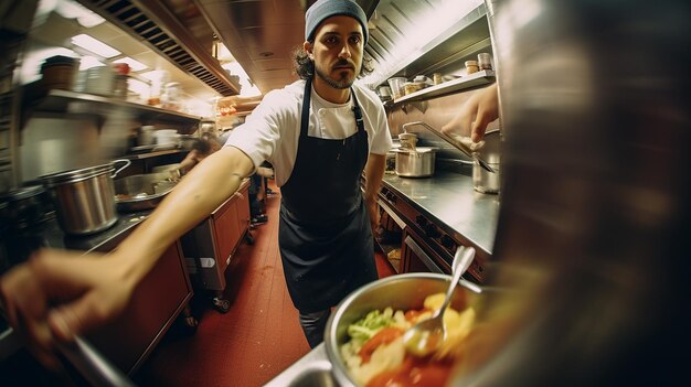 Foto el auténtico arte culinario detrás de las escenas