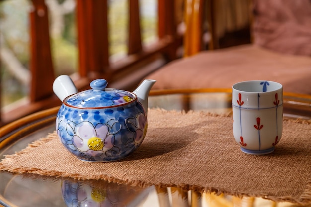 Auténtico juego de té japonés de tetera y taza