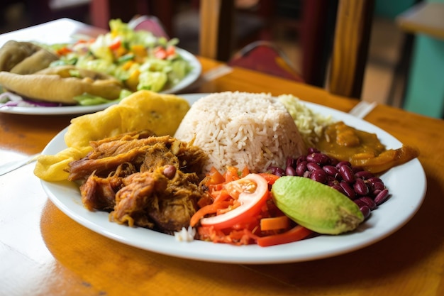 Autêntico restaurante colombiano com pratos coloridos e sabores vibrantes