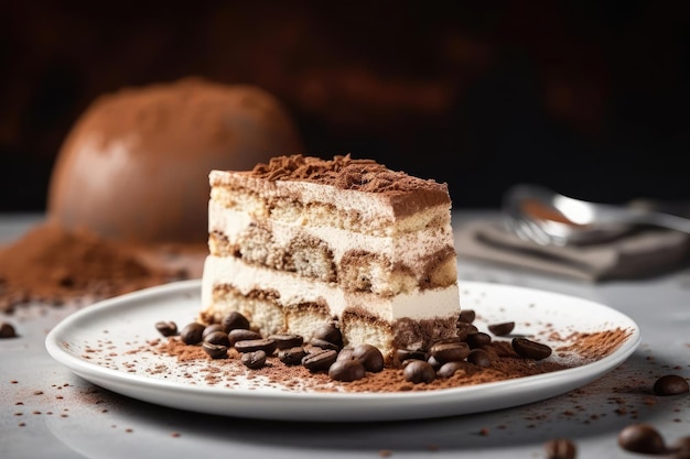 Auténtico tiramisú de cacao beige