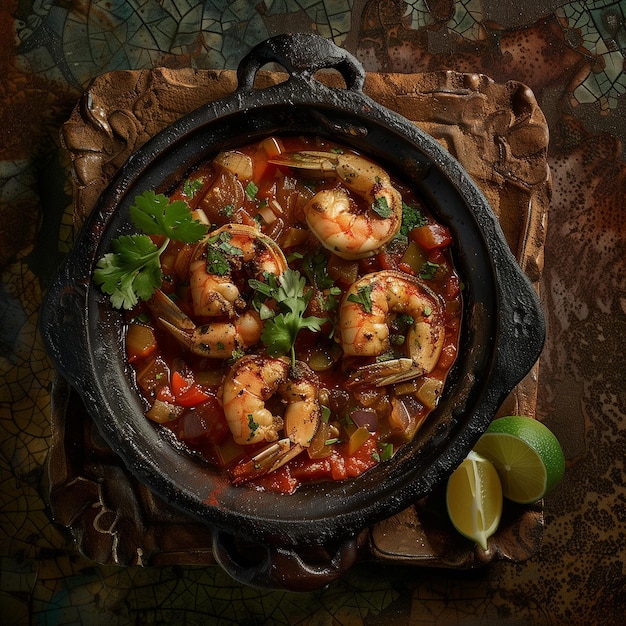 Auténticos Camarones a la Diabla Estudio de comida mexicana Foto