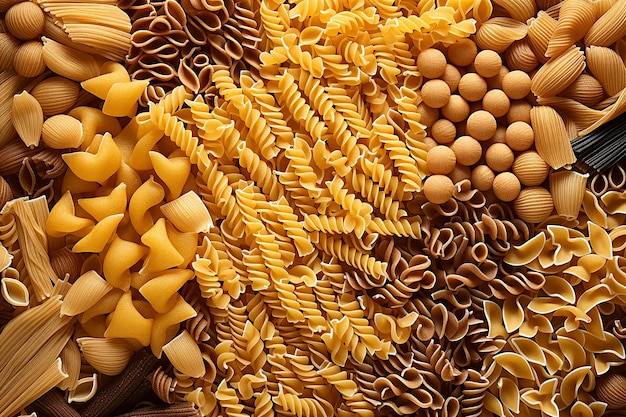 Authentische italienische Pasta-Fotografie Top View