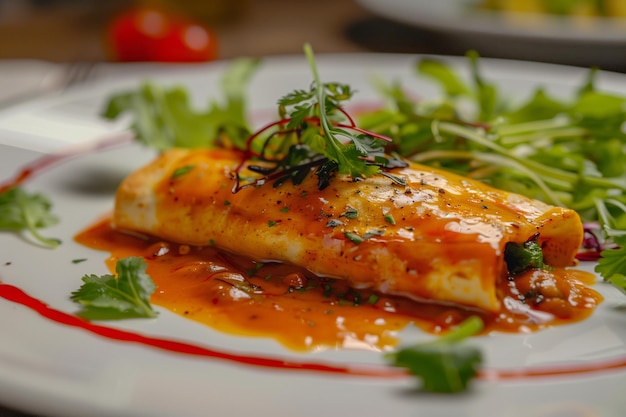 Authentische Rindfleisch-Enchiladas Bild Perfektes Studio-Foto für das Restaurantmenü