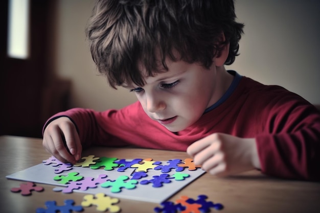 Foto autismus autistisches kind lernbehinderung besondere bedürfnisse neurodiversität kindheitsentwicklung