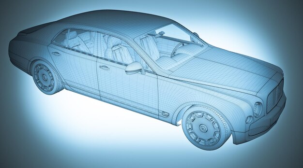 Foto auto 3d-modell karosseriestruktur