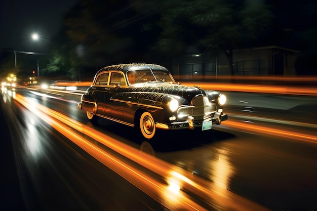 Auto auf der Straße mit Bewegungsunschärfe Hintergrund