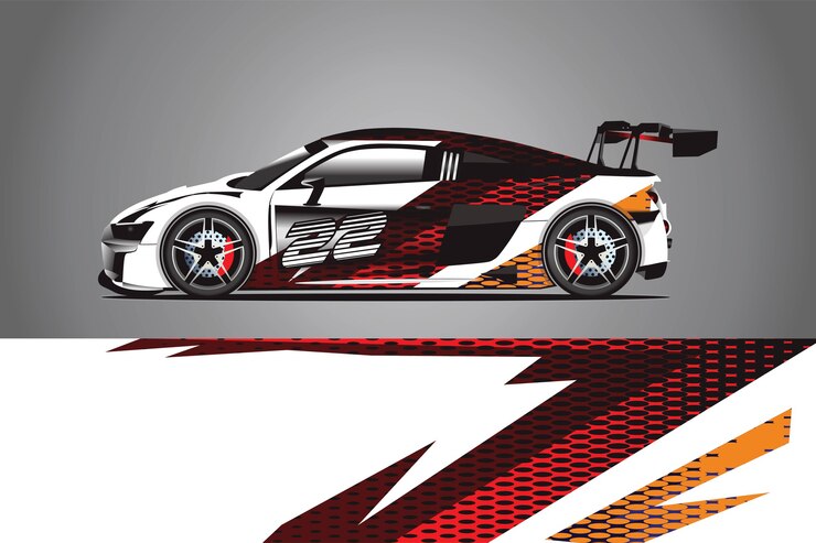 Foto auto aufkleber wrap design vektor