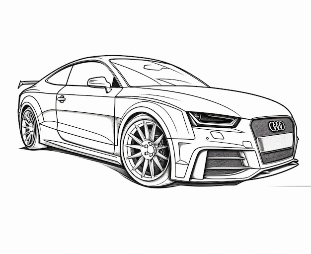 Auto ausmalen | Premium KI-generiertes Bild