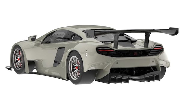 Auto de carreras aislado en el fondo Ilustración de renderización 3D