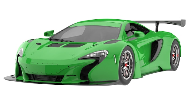 Auto de carreras aislado en el fondo Ilustración de renderización 3D