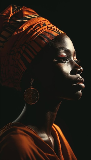 auto-confiante afro beleza mulher modelo retrato