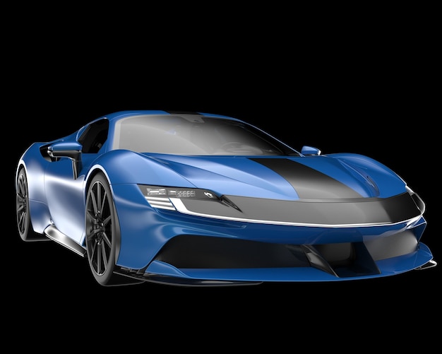 Auto deportivo aislado en el fondo Ilustración de renderización 3D