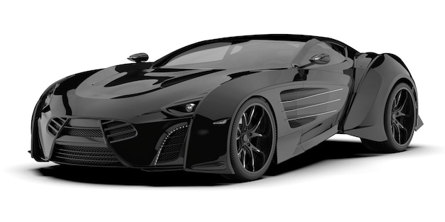 Auto deportivo aislado en el fondo Ilustración de renderización 3D
