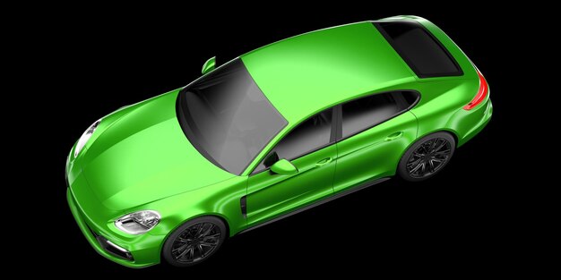 Auto deportivo aislado en el fondo Ilustración de renderización 3D