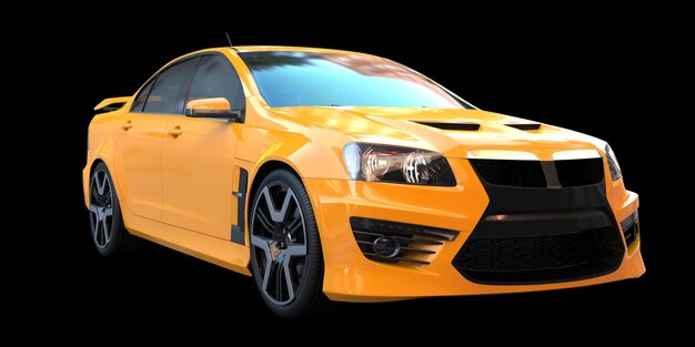 Auto deportivo aislado en el fondo Ilustración de renderización 3D
