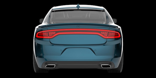 Auto deportivo aislado en el fondo Ilustración de renderización 3D