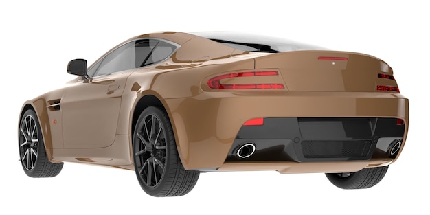 Auto deportivo aislado en el fondo Ilustración de renderización 3D