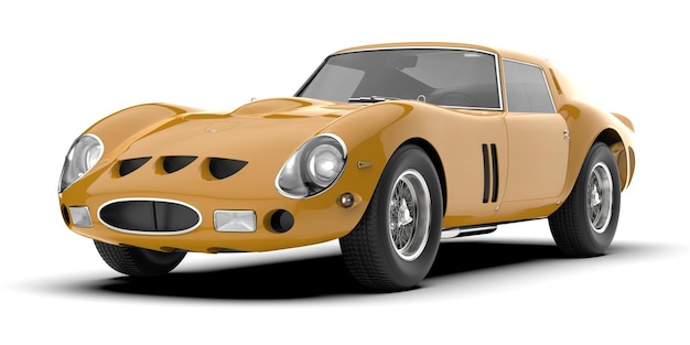 Auto deportivo aislado en el fondo Ilustración de renderización 3D