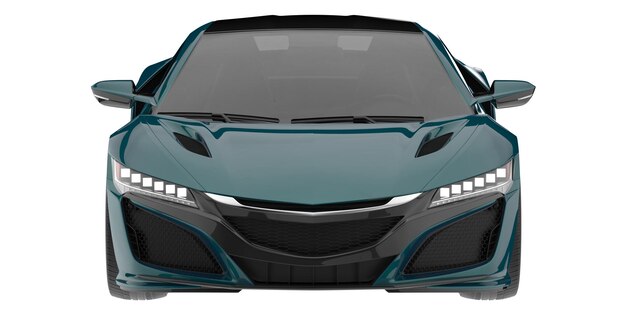 Auto deportivo aislado en el fondo Ilustración de renderización 3D