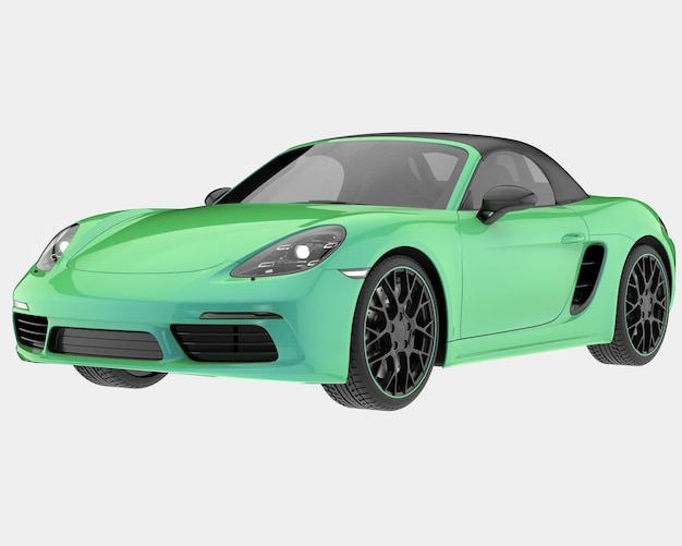 Auto deportivo aislado en el fondo Ilustración de renderización 3D