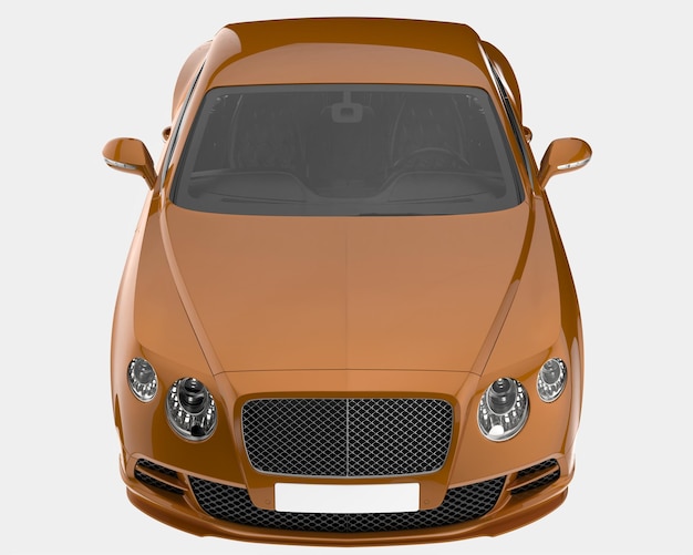 Auto deportivo aislado en el fondo Ilustración de renderización 3D