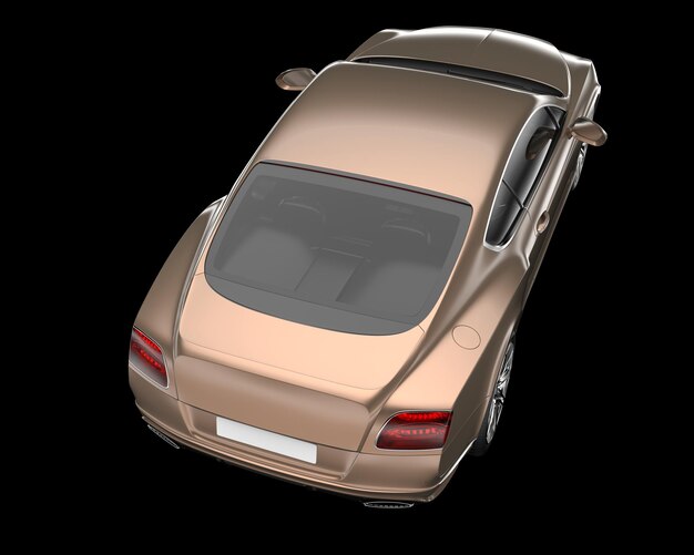 Auto deportivo aislado en el fondo Ilustración de renderización 3D